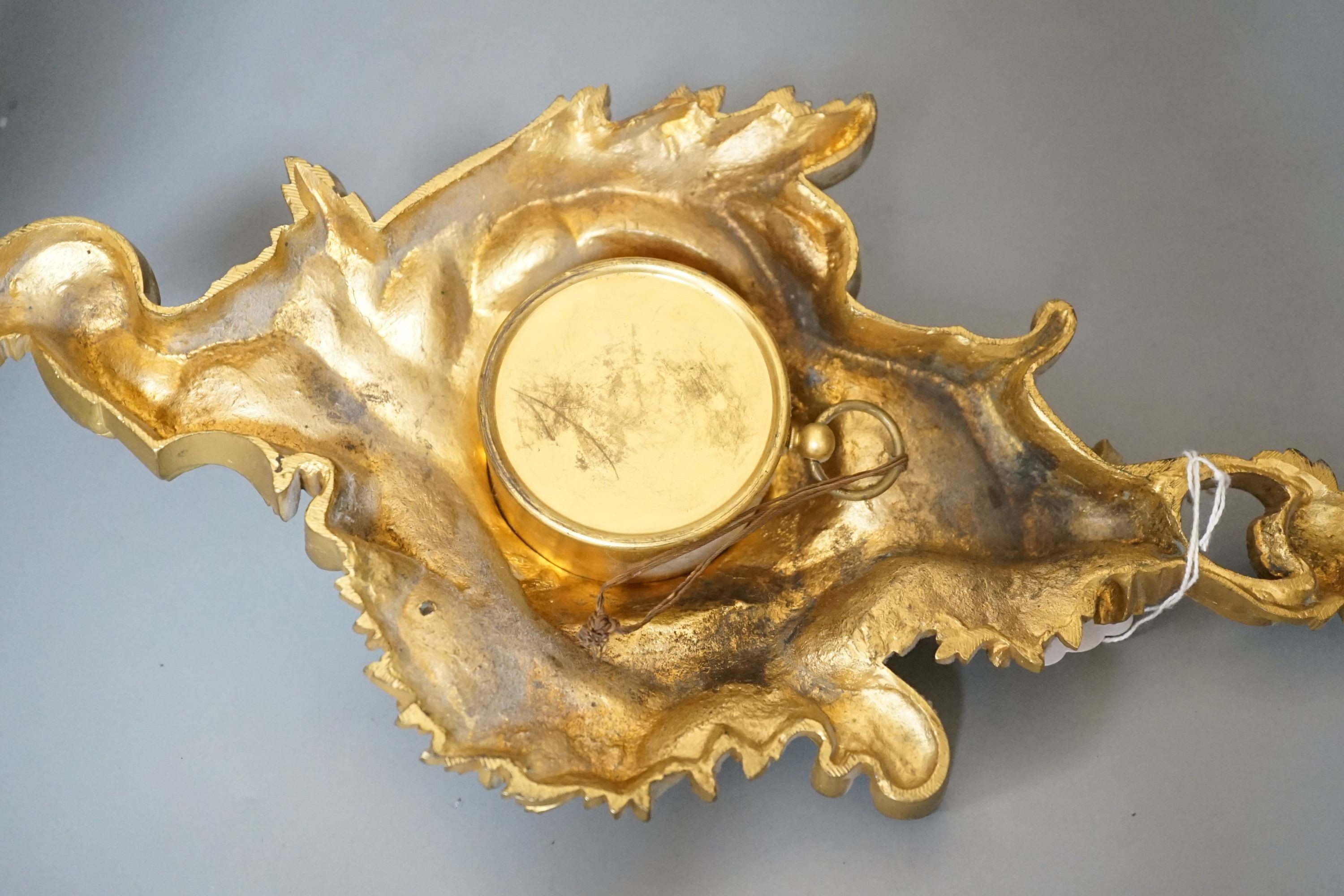 A small 19th century ormolu Cartel timepiece - 32cm tall